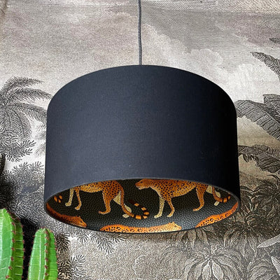 Leopards Silhouette Black Lampshade