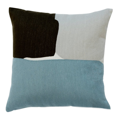 Light Blue And Grey Geometric Squares Cushion