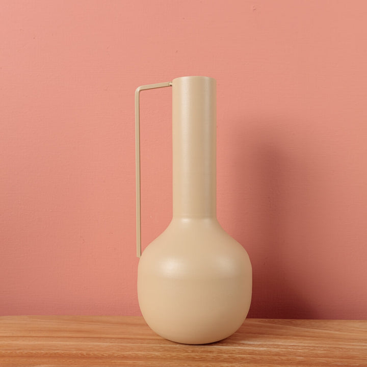 Metal Beige Vase