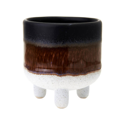 Mini Black Glaze Planter on Legs