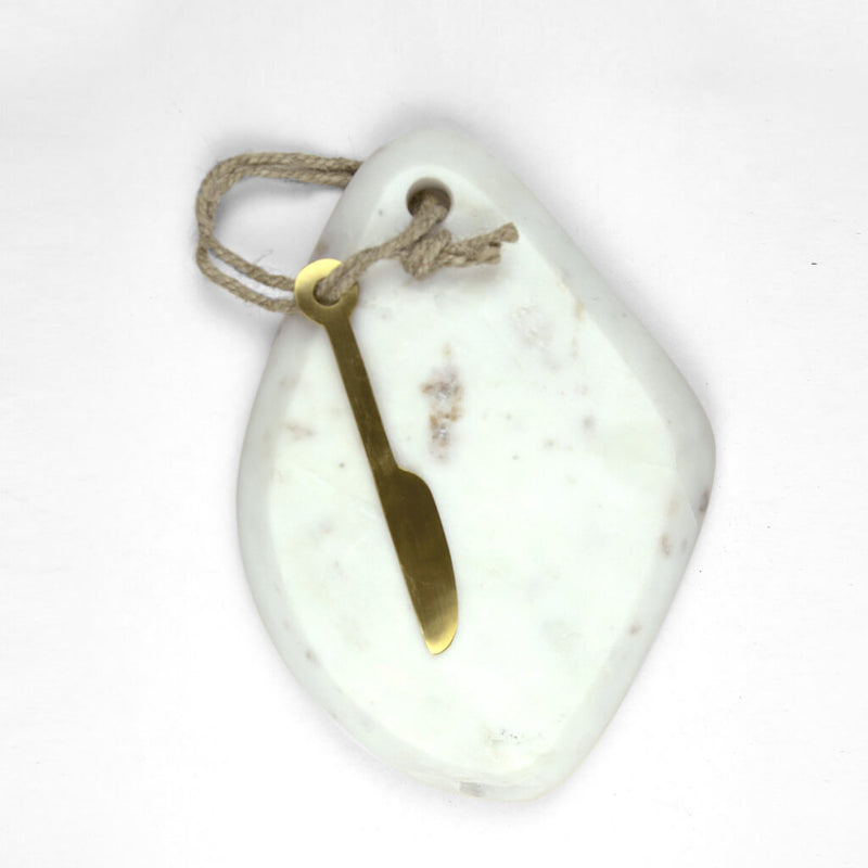 Mini White Marble Board And Spreader