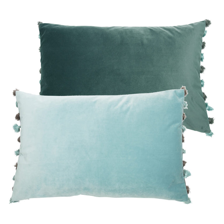 Ocean and Sky Blue Rectangle Velvet Cushion
