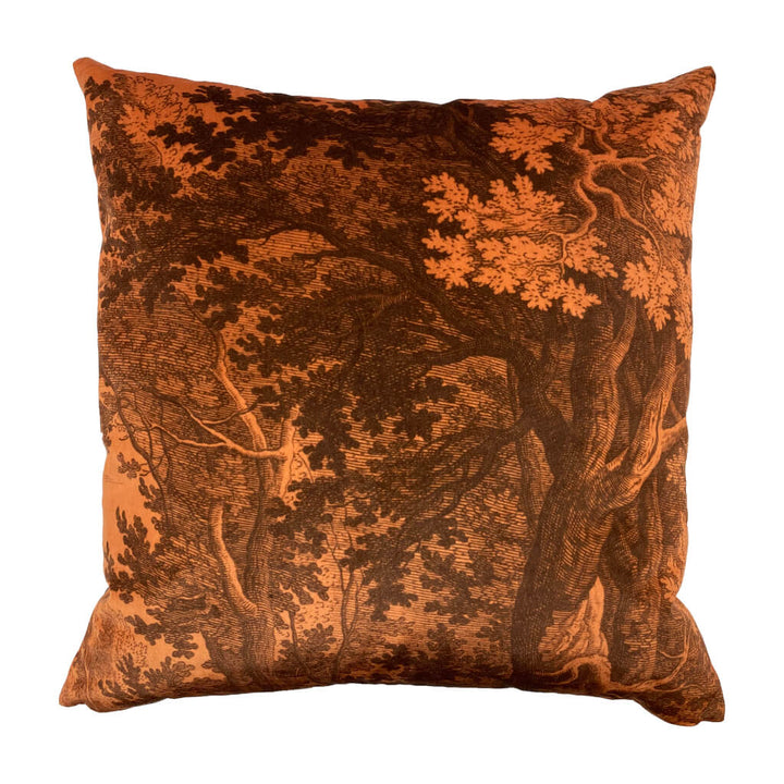 Orange Forest Velvet Cushion