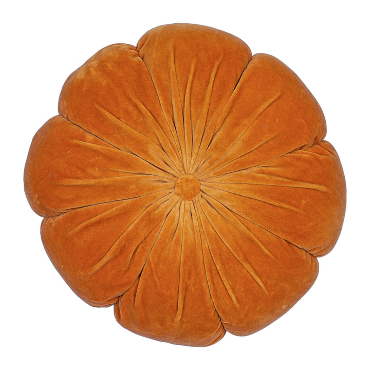 Orange Round Velvet Cushion