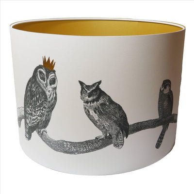Owls Lampshade With Gold Lining