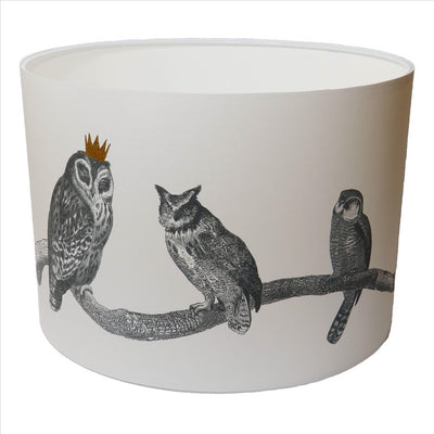 Owls Lampshade With White Lining