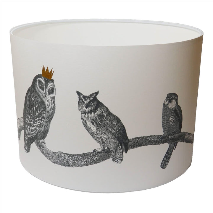 Owls Lampshade With White Lining