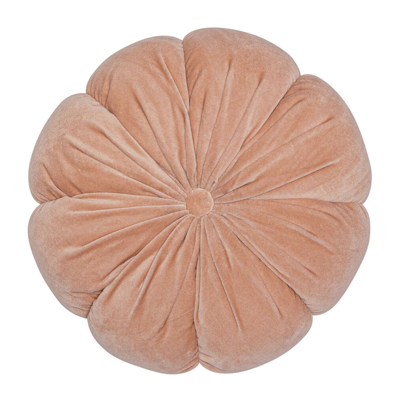 Pale Pink Round Velvet Cushion