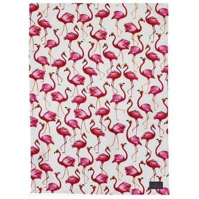 Pink Flamingos Tea Towel