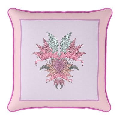 Pink Symmetrical Flamingo Cushion