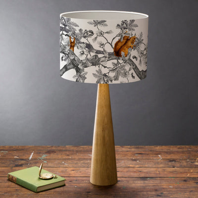 Red Squirrels Lampshade With White Lining