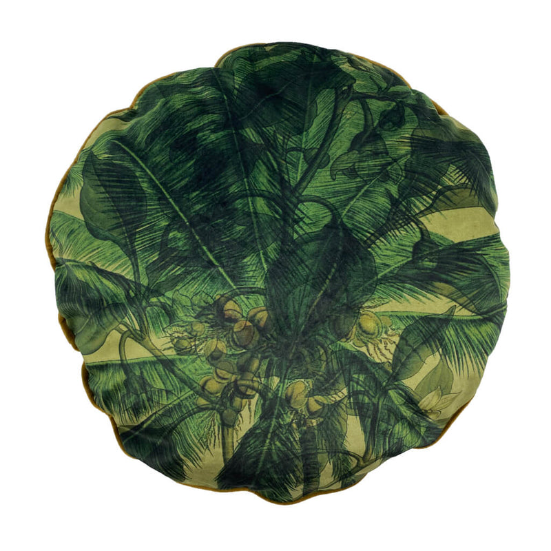 Round Palms Velvet Cushion