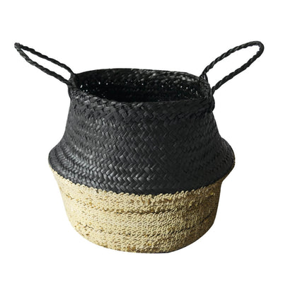 Sequin Basket In Black and Gold