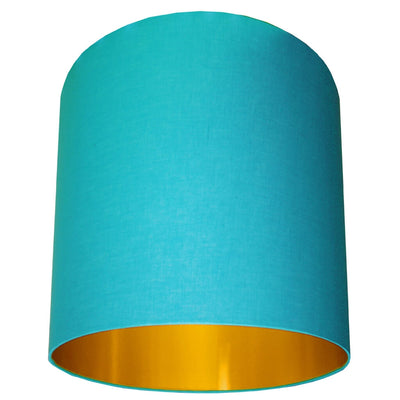 Sky Blue Handmade Lampshade With Gold Lining