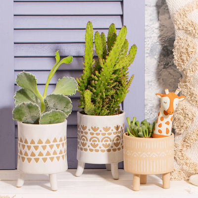 Stoneware Planter with Legs