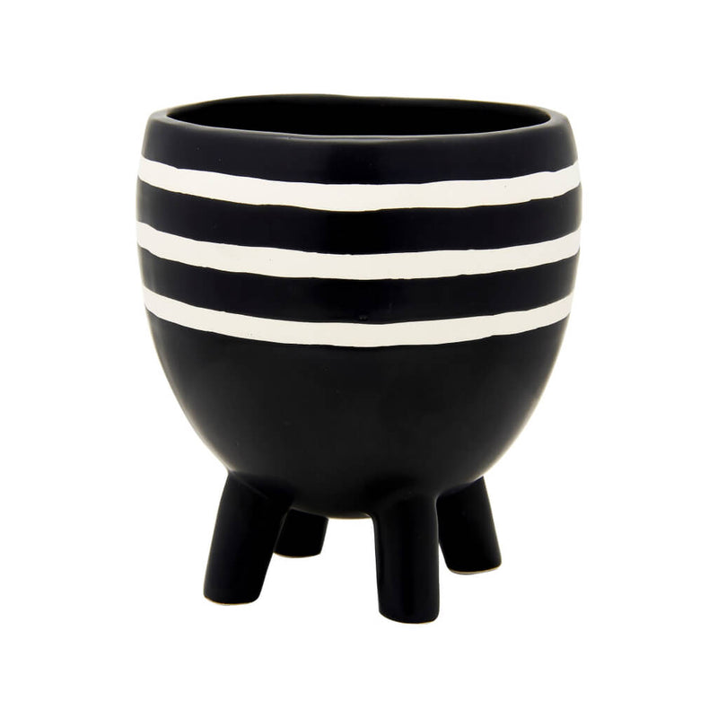 Striped Monochrome Planter on Legs