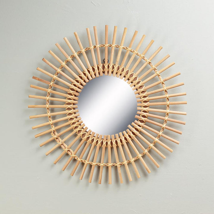 Sunburst Rattan Mirror