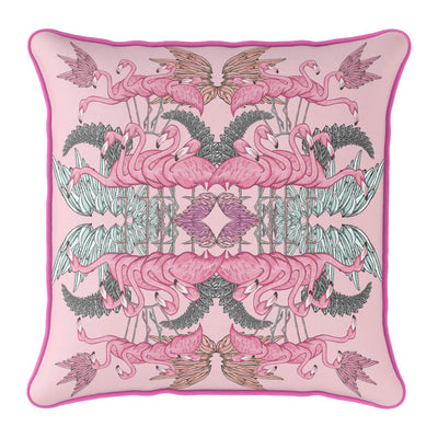 Symmetrical Flamingo Pink Cushion