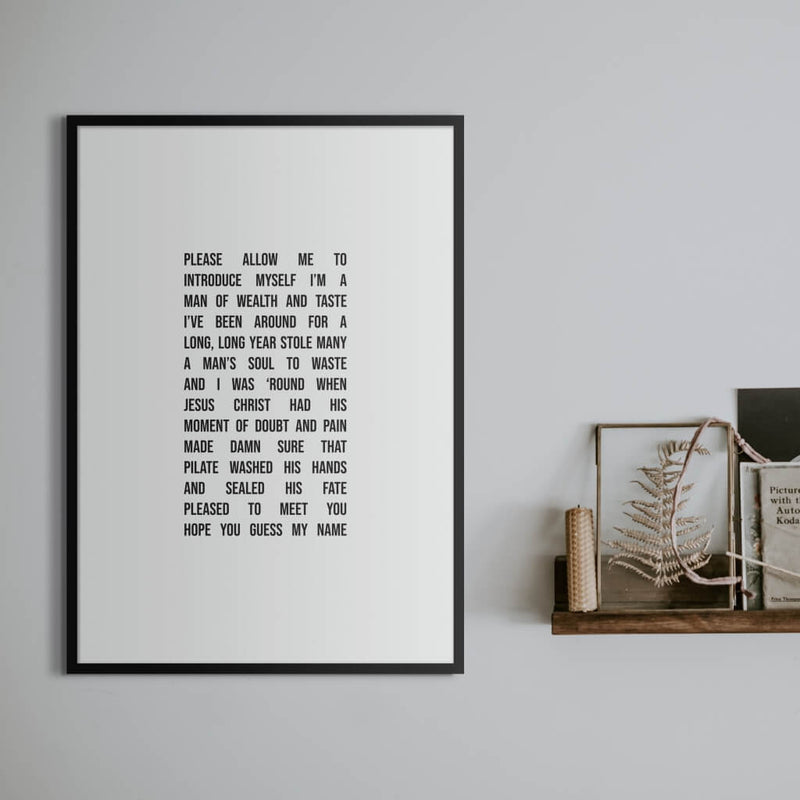 Sympathy For The Devil White Art Print