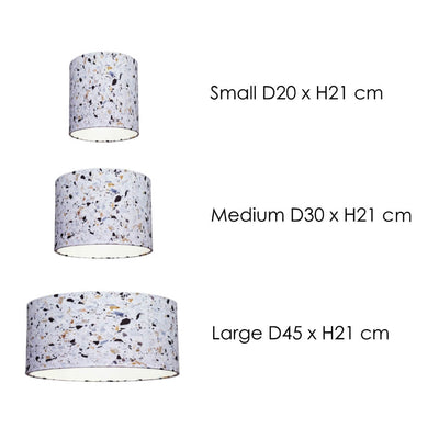 Terrazzo Effect Lampshade Size Guide