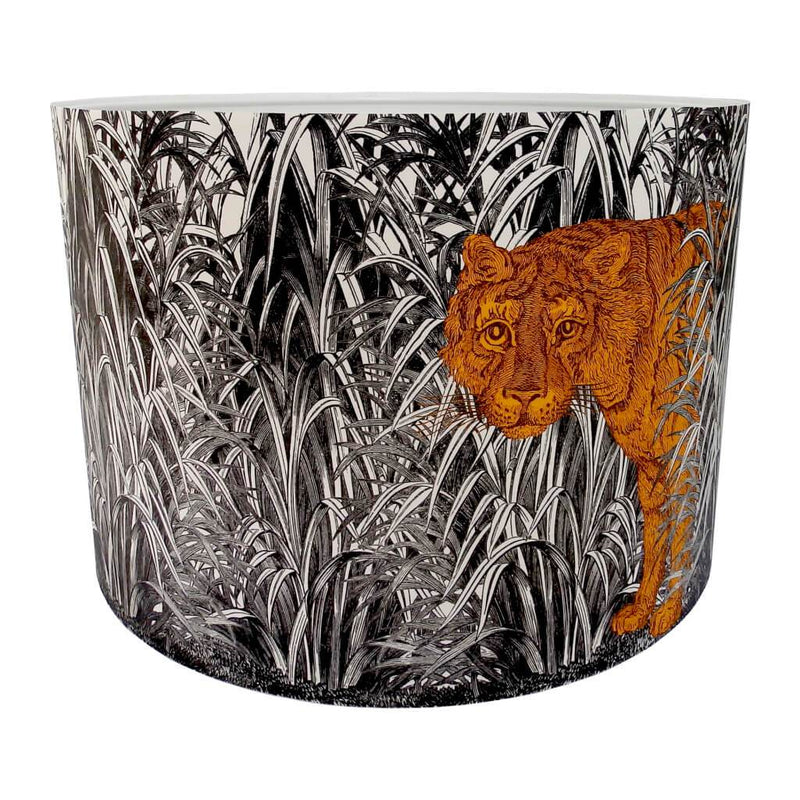 Tiger Lampshade With White Lining