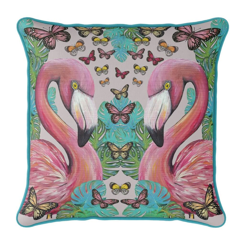 Twin Pink Flamingos Cushion