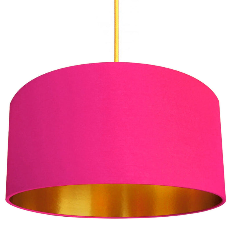 Watermelon Pink Lampshade With Gold Lining