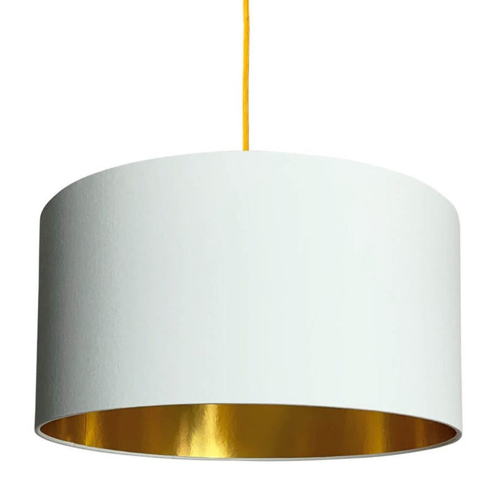 White Lampshade With Gold Lining