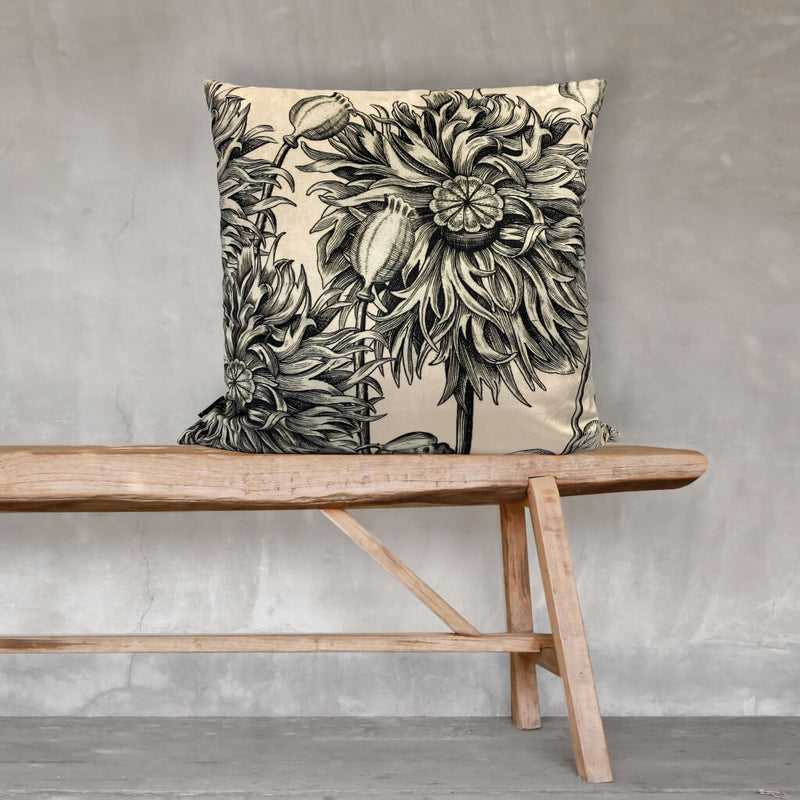 White Poppy Cushion