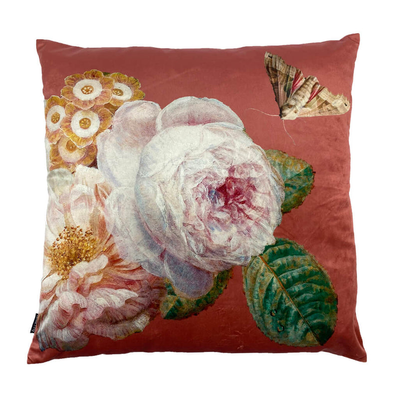 White Rose Velvet Cushion