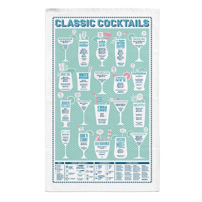 Worlds Greatest Cocktails Tea Towel