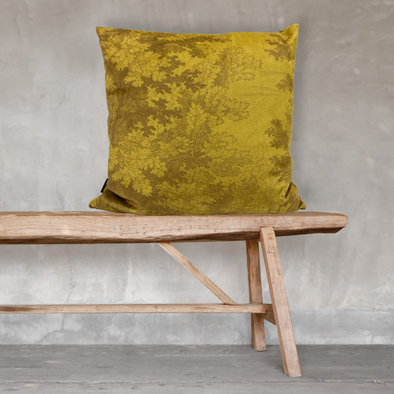 Yellow Woods Velvet Cushion